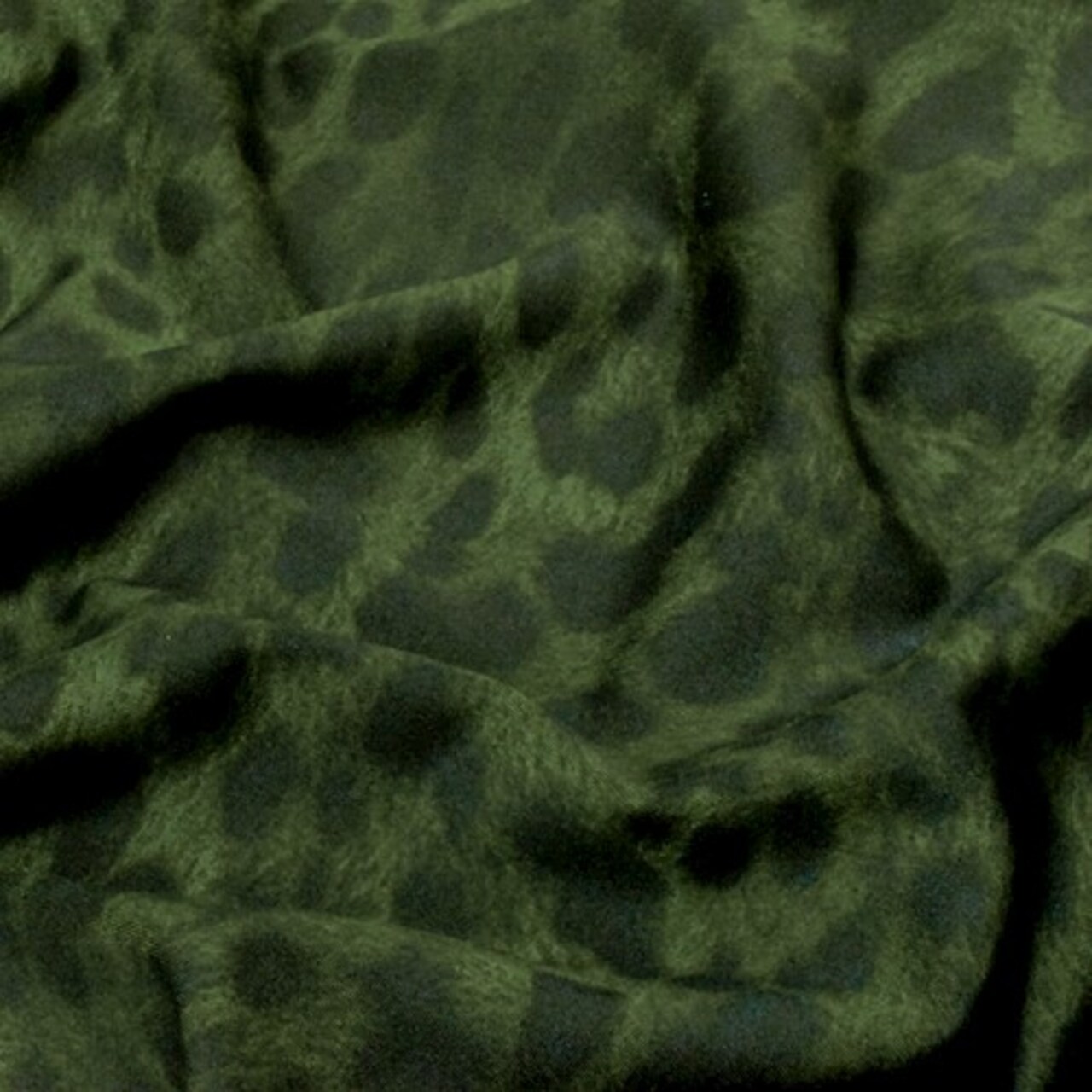 Green-Black Famous Maker Cheetah Print Stretch Tricot Swimwear Knit Fabric By the Yard